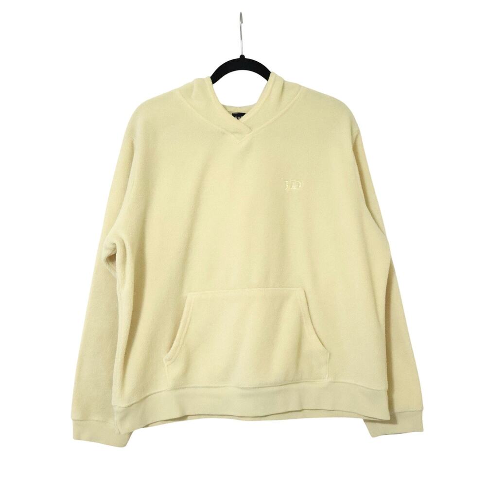 Vintage GAP Butter Yellow Embroidered Logo Fleece Hoodie XXL Lounge